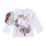 Long Sleeve Unicorn Tassel Toddler Top - Wearebambino - 2T - Long Sleeve Unicorn Tassel Toddler Top