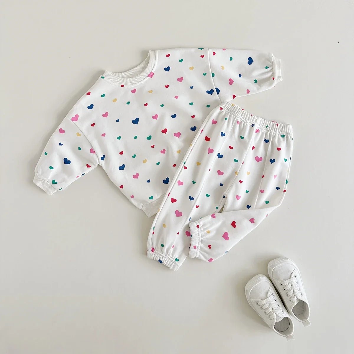 Love Print Baby Tracksuit - Wearebambino - White - 18 - 24 M - Love Print Baby Tracksuit