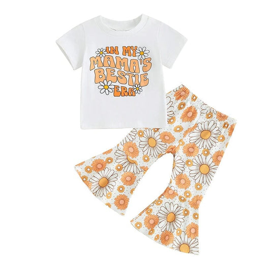 Mama's Bestie Era Floral Toddler Set - Wearebambino - 9 - 12 M - Mama's Bestie Era Floral Toddler Set