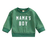 Mama's Boy Green Baby Sweatshirt - Wearebambino - 3 - 6 M - Mama's Boy Green Baby Sweatshirt