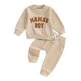 Mama's Boy Solid Pants Baby Set - Wearebambino - Beige - 3 - 6 M - Mama's Boy Solid Pants Baby Set