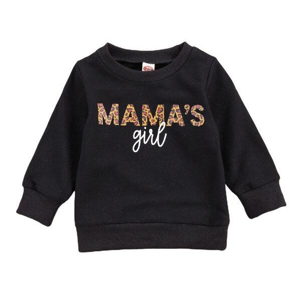 Mama's Girl Baby Sweatshirt - Wearebambino - Black - 3 - 6 M - Mama's Girl Baby Sweatshirt