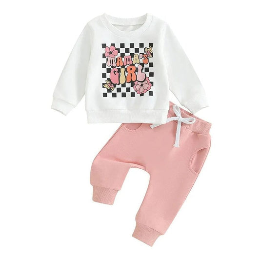 Mama's Girl Pink Pants Baby Set - Wearebambino - 3 - 6 M - Mama's Girl Pink Pants Baby Set