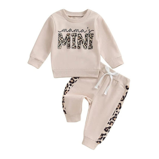 Mama's Mini Leopard Baby Set - Wearebambino - Beige - 3 - 6 M - Mama's Mini Leopard Baby Set