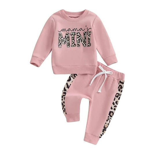 Mama's Mini Leopard Baby Set - Wearebambino - Pink - 3 - 6 M - Mama's Mini Leopard Baby Set