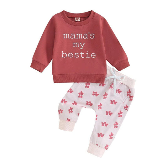 Mama's My Bestie Floral Baby Set - Wearebambino - 3 - 6 M - Mama's My Bestie Floral Baby Set