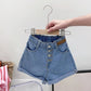 Mini Mix: Stripe Shirt, Vest & Jeans Shorts - Wearebambino - Pink - 3Y (100cm - 39.5in) - Mini Mix: Stripe Shirt, Vest & Jeans Shorts