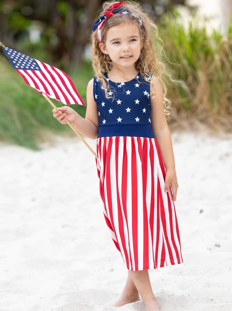 Mommy and Me Fly Like the 4th of July Sundress - Wearebambino - Blue - 2T - Mommy and Me Fly Like the 4th of July Sundress