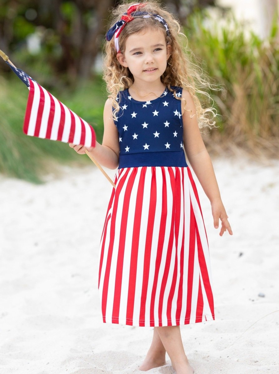 Mommy and Me Fly Like the 4th of July Sundress - Wearebambino - Blue - 2T - Mommy and Me Fly Like the 4th of July Sundress