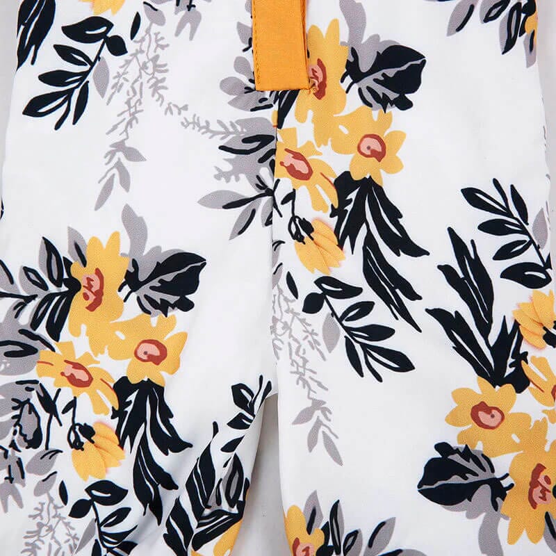 Mustard Floral Pant Baby Romper - Wearebambino - 0 - 3 M - Mustard Floral Pant Baby Romper