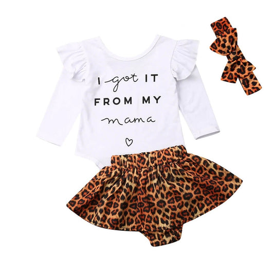 My Mama Leopard Skirt Baby Set - Wearebambino - 3 - 6 M - My Mama Leopard Skirt Baby Set