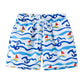 Nautical Waves: Boys' Sailboat Swim Shorts - Wearebambino - Cerulean - 4Y (110cm - 43.5in) - Nautical Waves: Boys' Sailboat Swim Shorts