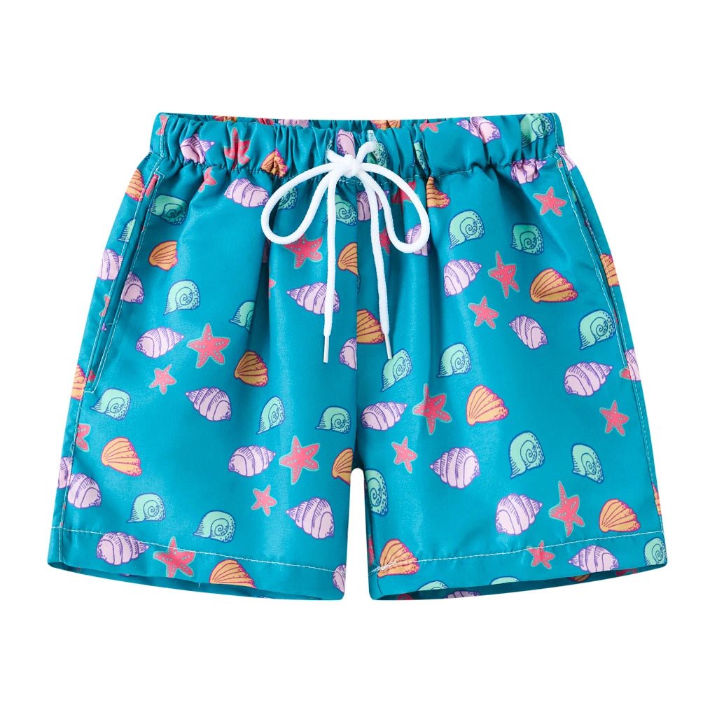 Nautical Waves: Boys' Sailboat Swim Shorts - Wearebambino - French Blue - 4Y (110cm - 43.5in) - Nautical Waves: Boys' Sailboat Swim Shorts