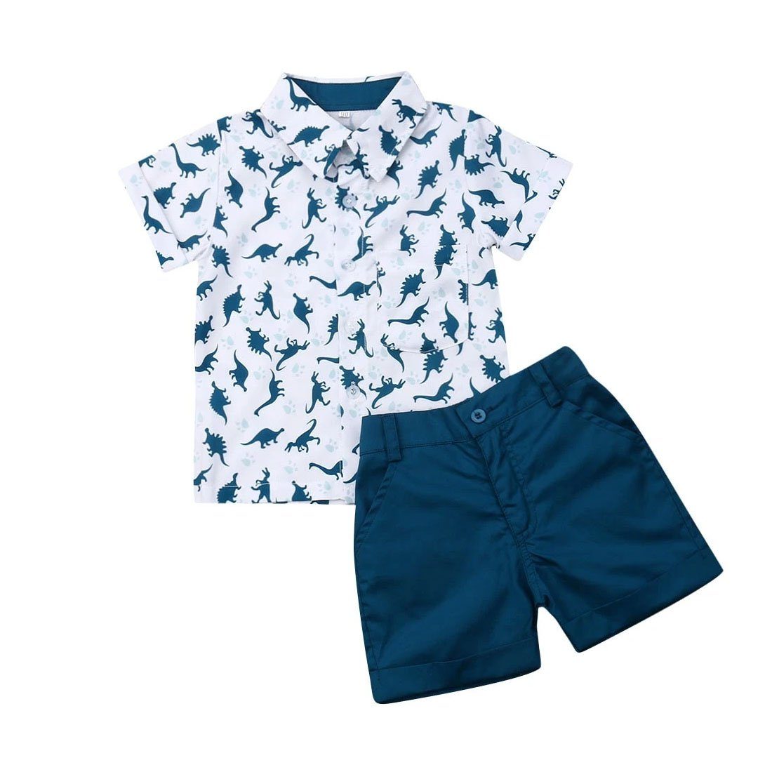 Navy Dinosaurs Toddler Set - Wearebambino - 2T - Navy Dinosaurs Toddler Set