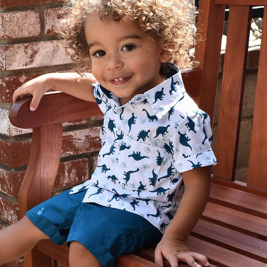 Navy Dinosaurs Toddler Set - Wearebambino - 2T - Navy Dinosaurs Toddler Set