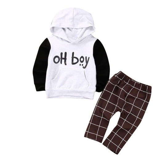 Oh Boy Plaid Baby Set - Wearebambino - 3 - 6 M - Oh Boy Plaid Baby Set