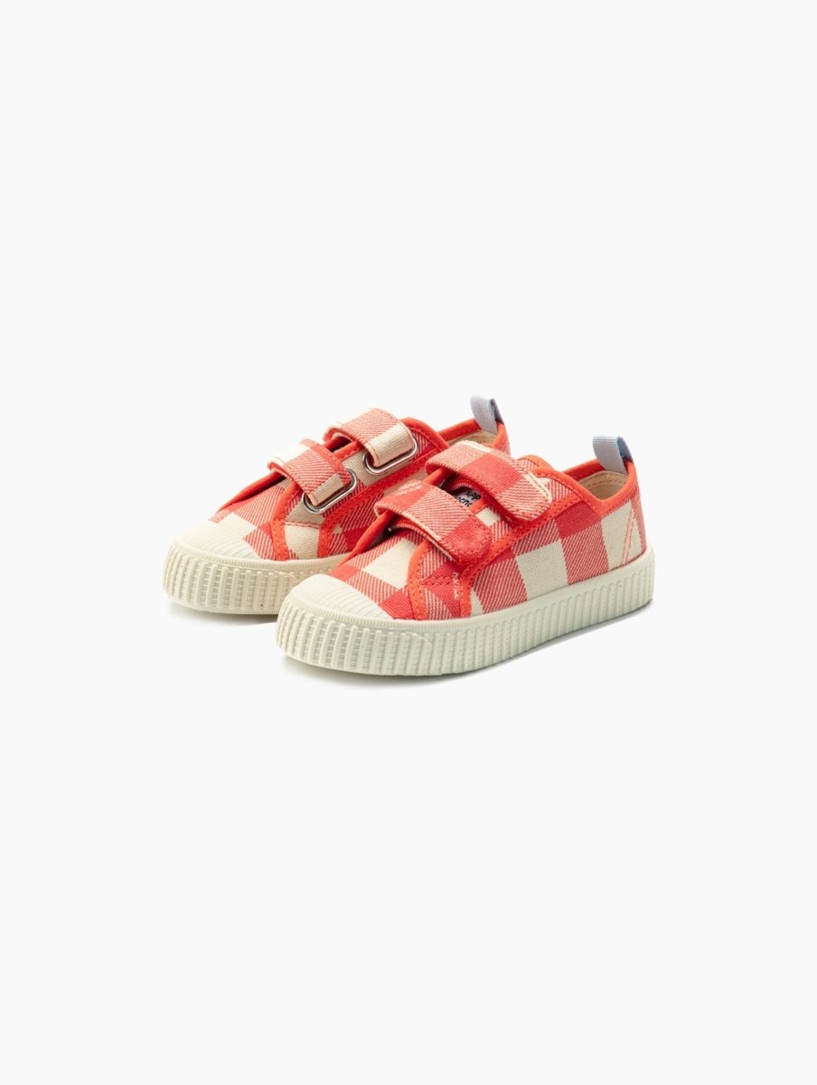 Orange Grid Canvas Shoes - Wearebambino - orange - US 6C | EU 22 - Orange Grid Canvas Shoes