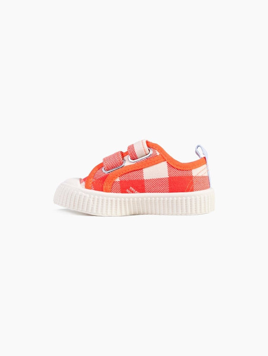 Orange Grid Canvas Shoes - Wearebambino - orange - US 6C | EU 22 - Orange Grid Canvas Shoes