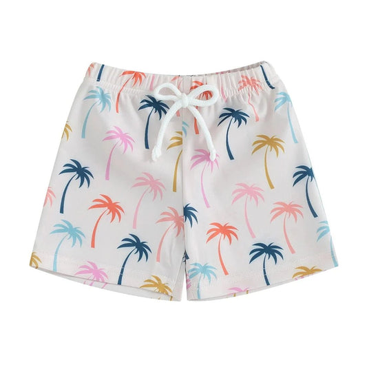 Palm Trees Toddler Swim Shorts - Wearebambino - 9 - 12 M - Palm Trees Toddler Swim Shorts