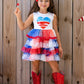 Patriotic Lace - Tiered Tutu Dress for Girls - Wearebambino - White - 3T - Patriotic Lace - Tiered Tutu Dress for Girls