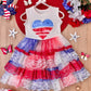 Patriotic Lace - Tiered Tutu Dress for Girls - Wearebambino - White - 3T - Patriotic Lace - Tiered Tutu Dress for Girls