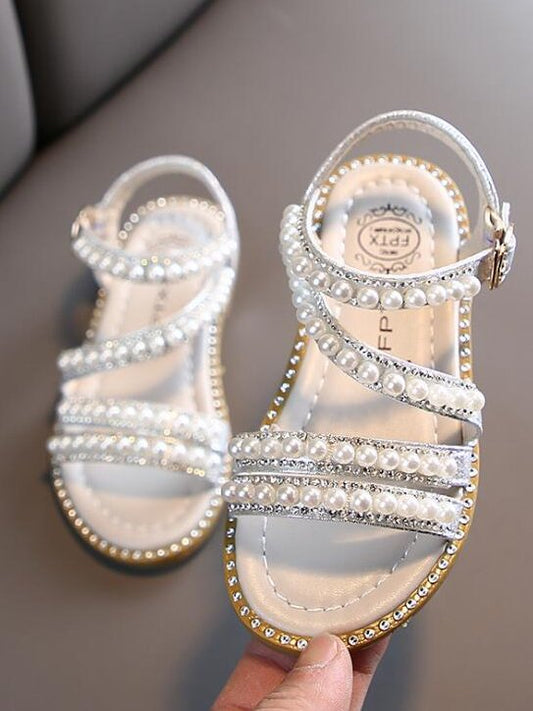 Pearls and Shimmer Sandals By Bambino - Wearebambino - Silver - 1 - Pearls and Shimmer Sandals By Bambino