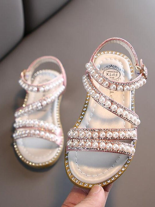 Pearls and Shimmer Sandals By Bambino - Wearebambino - Pink - 1 - Pearls and Shimmer Sandals By Bambino