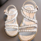 Pearls and Shimmer Sandals By Bambino - Wearebambino - Gold - 1 - Pearls and Shimmer Sandals By Bambino