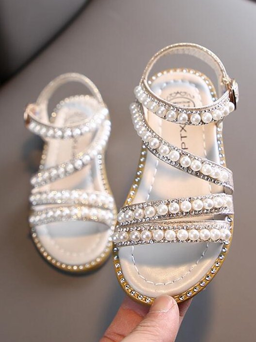 Pearls and Shimmer Sandals By Bambino - Wearebambino - Gold - 1 - Pearls and Shimmer Sandals By Bambino