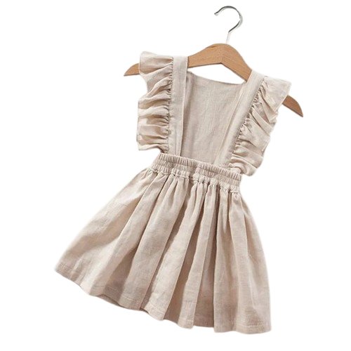 Peter Pan Charm Sleeveless Vest Dress - Wearebambino - Beige - 3T - Peter Pan Charm Sleeveless Vest Dress