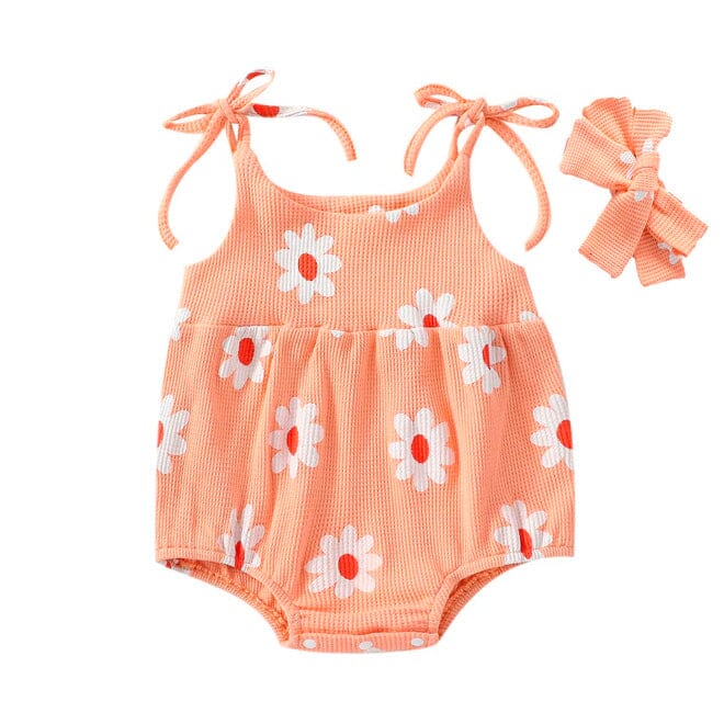 Pink Daisy Baby Romper - Wearebambino - 0 - 3 M - Pink Daisy Baby Romper