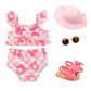 Pink Floral Checkered Baby Swimsuit - Wearebambino - 6 - 9 M - Pink Floral Checkered Baby Swimsuit