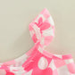 Pink Floral Checkered Baby Swimsuit - Wearebambino - 6 - 9 M - Pink Floral Checkered Baby Swimsuit