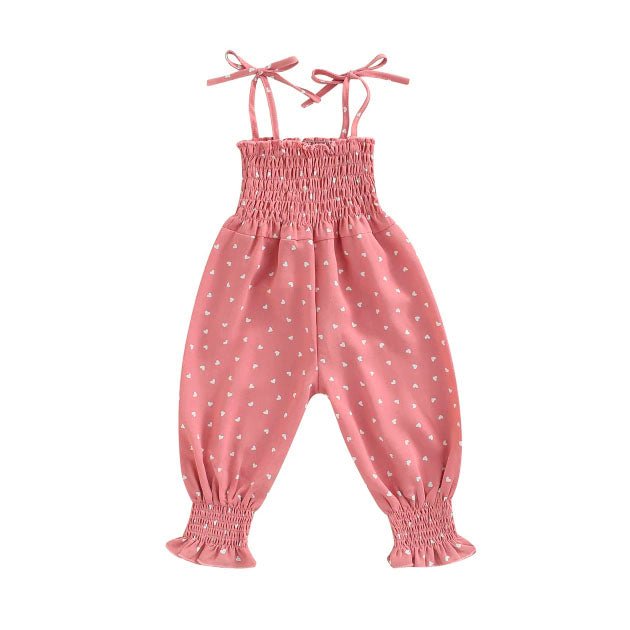 Pink Hearts Toddler Jumpsuit - Wearebambino - 9 - 12 M - Pink Hearts Toddler Jumpsuit