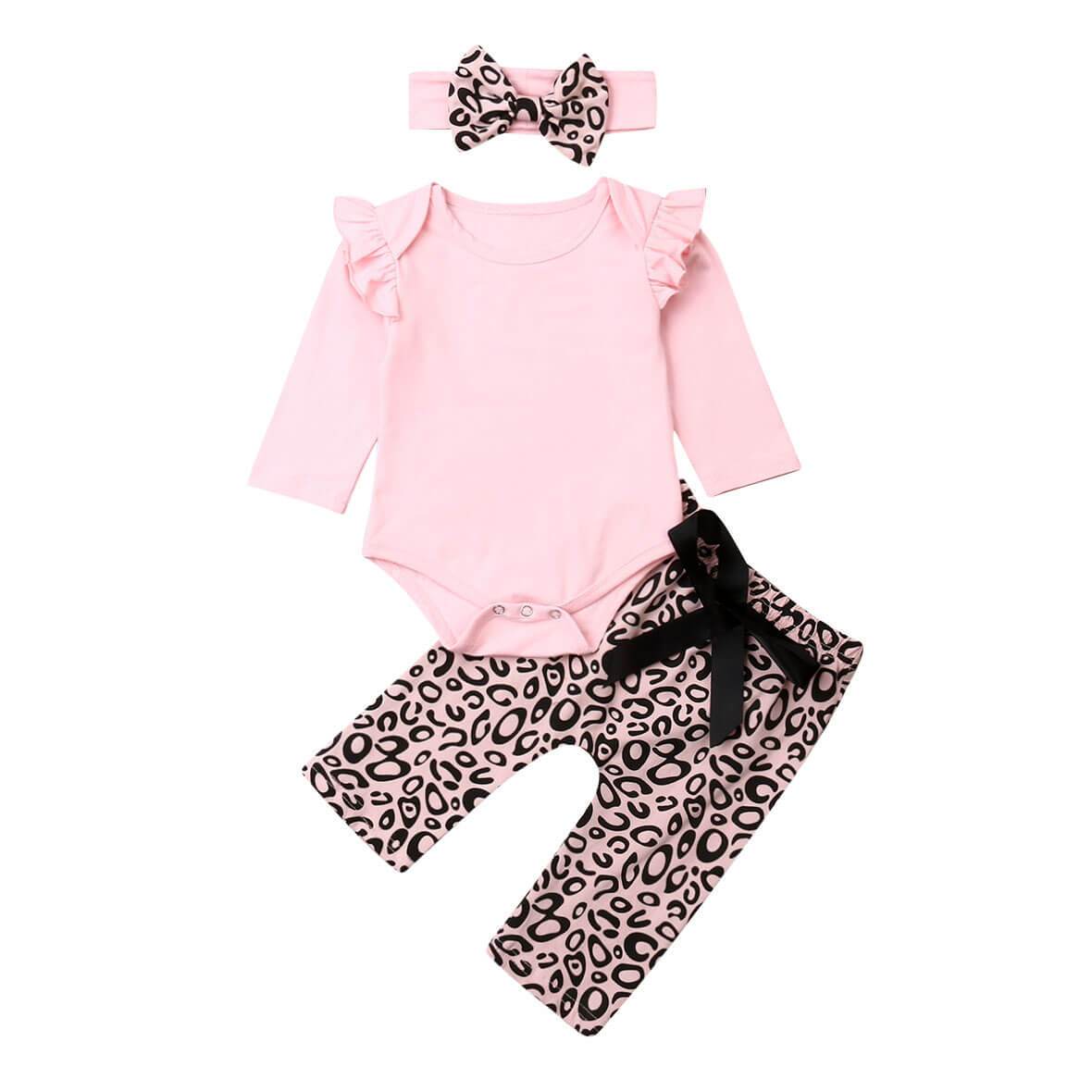 Pink Leopard Baby Set - Wearebambino - 0 - 3 M - Pink Leopard Baby Set