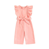 Pink Ruffled Toddler Jumpsuit - Wearebambino - 2T - Pink Ruffled Toddler Jumpsuit