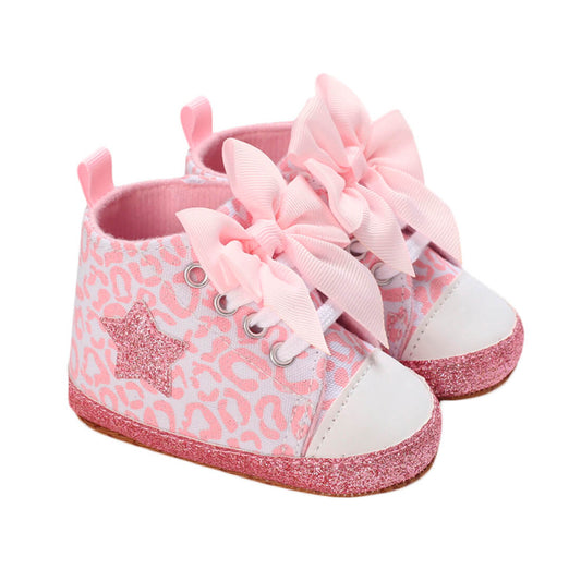 Pink Sparkly Baby Sneakers - Wearebambino - 3 - Pink Sparkly Baby Sneakers