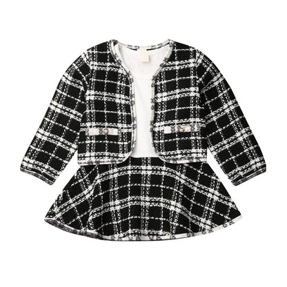 Plaid Blazer Toddler Set - Wearebambino - Black - 2T - Plaid Blazer Toddler Set