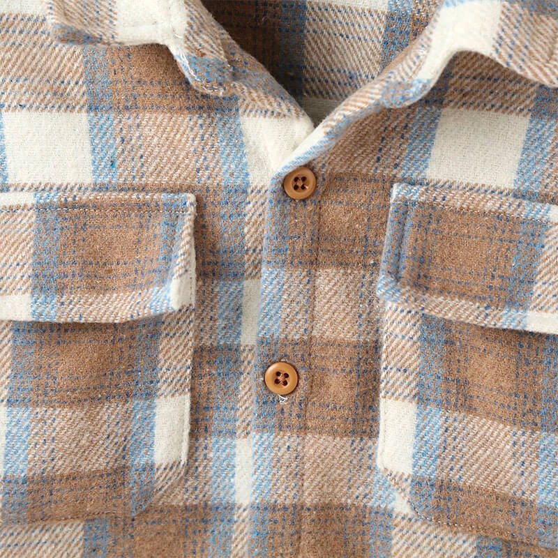 Plaid Button Up Toddler Overshirt - Wearebambino - 3T - Plaid Button Up Toddler Overshirt