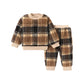 Plaid Cozy Pullover Set - Wearebambino - Army green - 18 - 24 M - Plaid Cozy Pullover Set