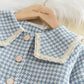 Plaid Vest Dress & Retro Outwear Coat Set - Wearebambino - Blue - 2T - Plaid Vest Dress & Retro Outwear Coat Set