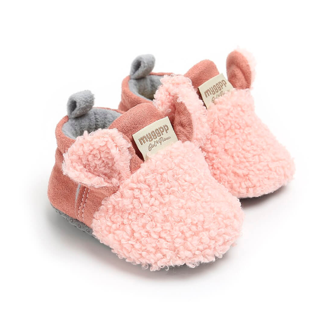 Plush Sheep Baby Shoes - Wearebambino - Pink - 1 - Plush Sheep Baby Shoes