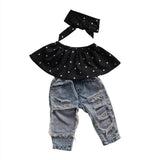 Polka Dot Jean Baby Set - Wearebambino - 3 - 6 M - Polka Dot Jean Baby Set