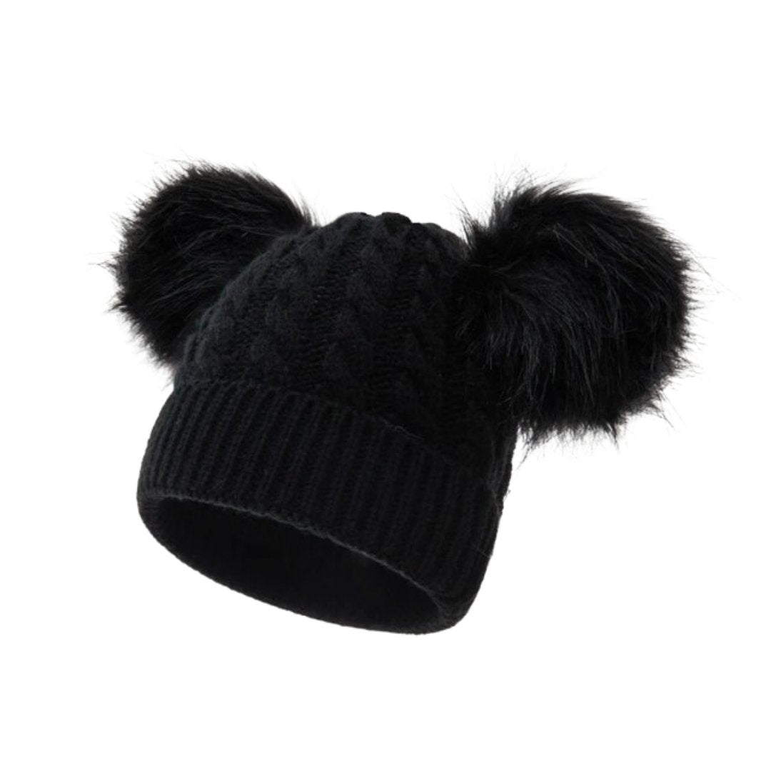 Pom - Pom Cozy Beanie - Wearebambino - Black - One Size - Pom - Pom Cozy Beanie