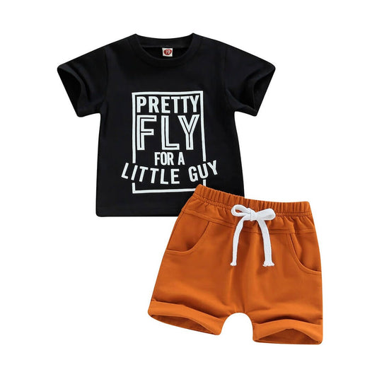 Pretty Fly For A Little Guy Baby Set - Wearebambino - Black - 3 - 6 M - Pretty Fly For A Little Guy Baby Set