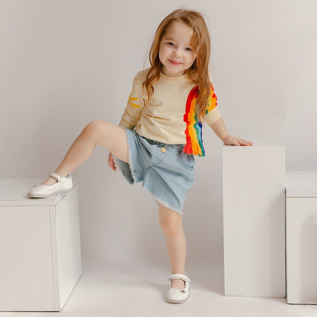 Rainbow and Sun Toddler Pullover - Wearebambino - 2T - Rainbow and Sun Toddler Pullover