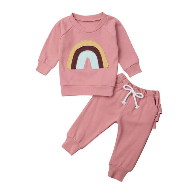 Rainbow Pink Baby Set - Wearebambino - 3 - 6 M - Rainbow Pink Baby Set