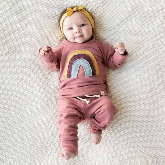 Rainbow Pink Baby Set - Wearebambino - 3 - 6 M - Rainbow Pink Baby Set