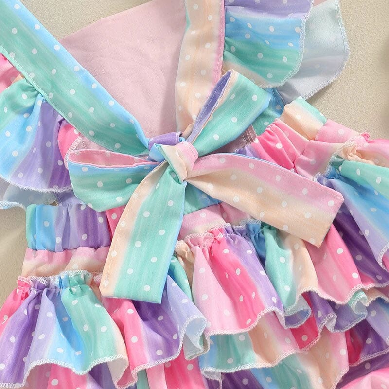 Rainbow Ruffled Baby Romper - Wearebambino - 3 - 6 M - Rainbow Ruffled Baby Romper