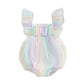 Rainbow Tulle Baby Romper - Wearebambino - 0 - 3 M - Rainbow Tulle Baby Romper